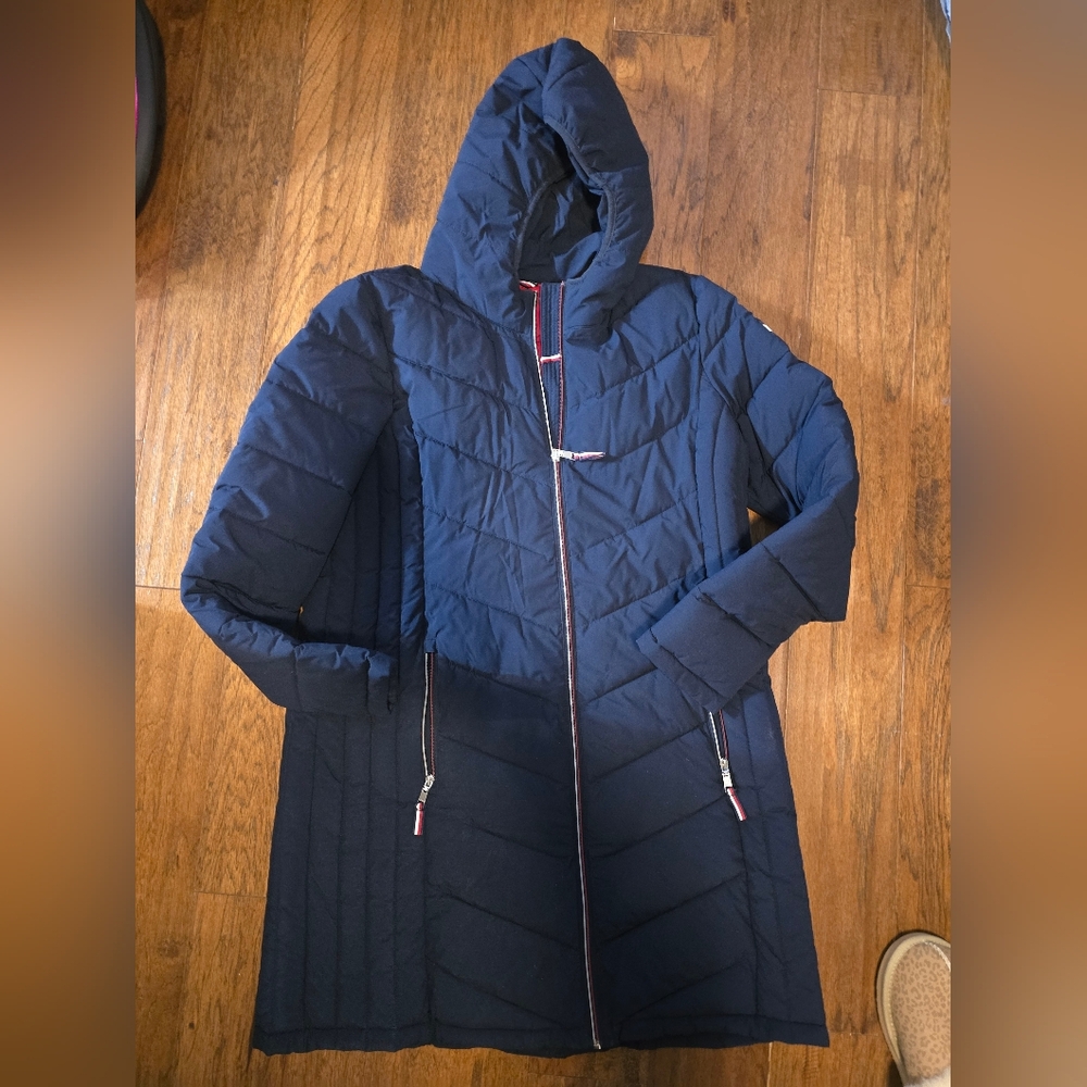 Tommy Hilfiger Dark Blue Hooded Puffer Jacket